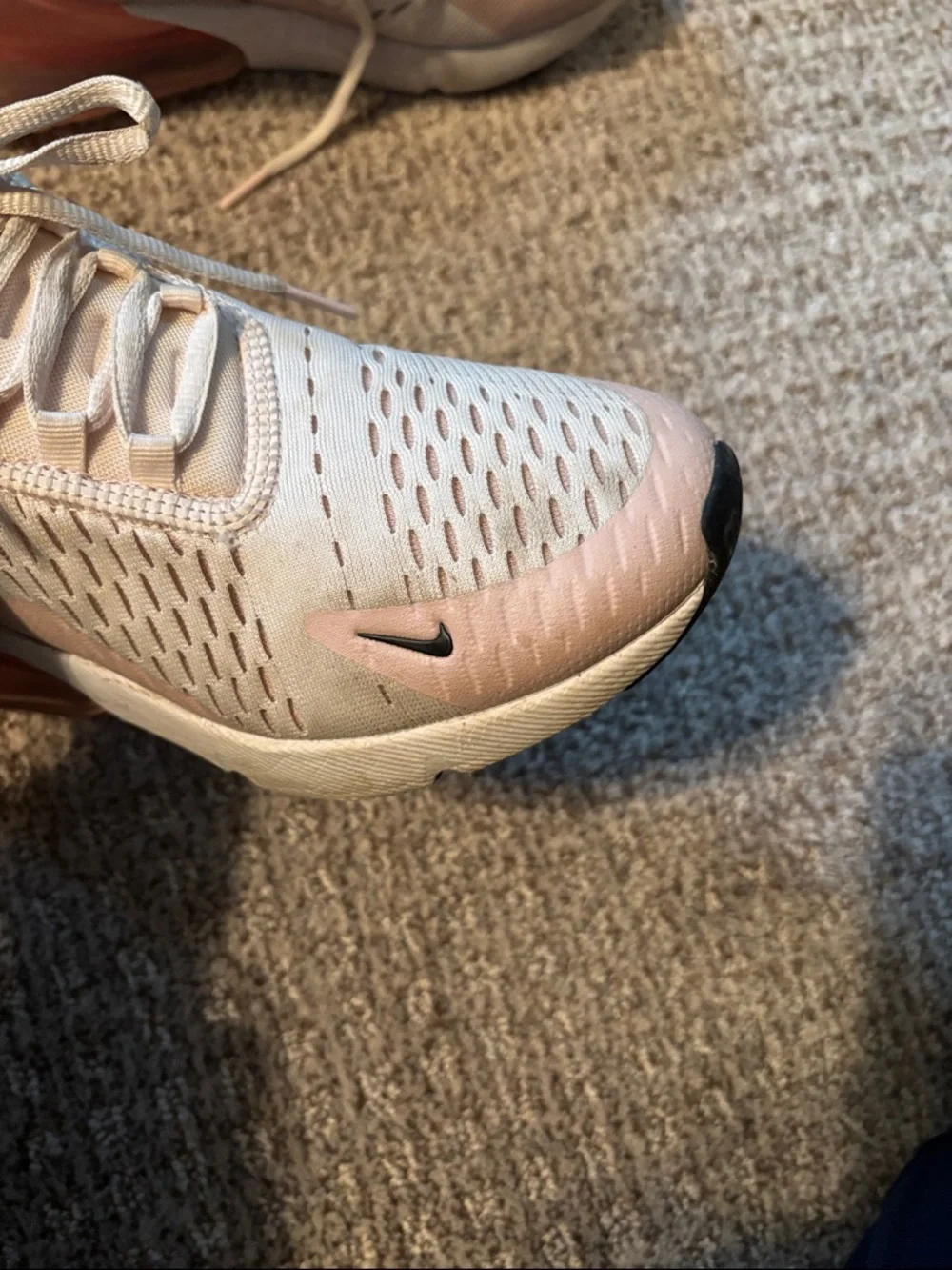 Nike Women’s Air Max 270 React Sneakers - White/Pale Pink - Picture 7 of 7